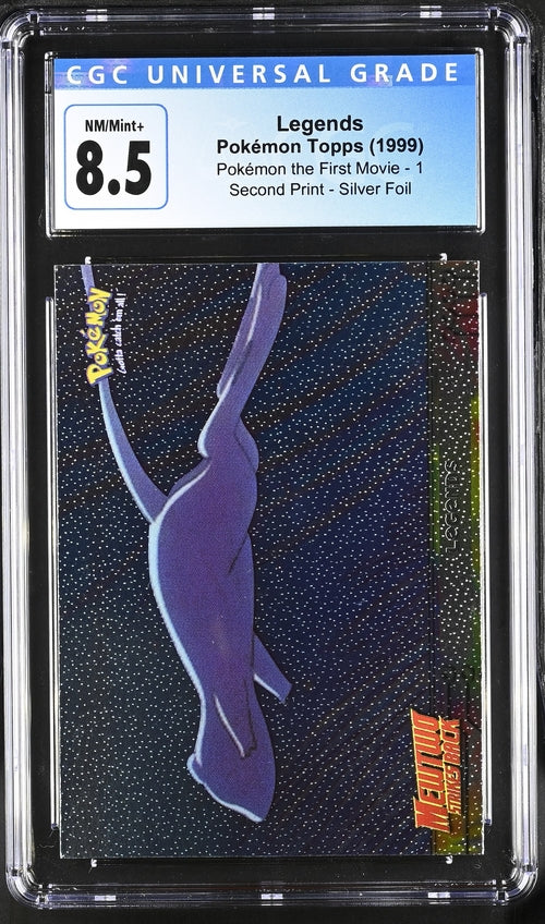 Legends Pokémon 1999 Topps The First Movie Second Print Silver Foil CGC 8.5