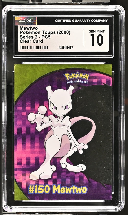 Mewtwo Clear Card 2000 Pokemon Topps S2 PC5 CGC 10