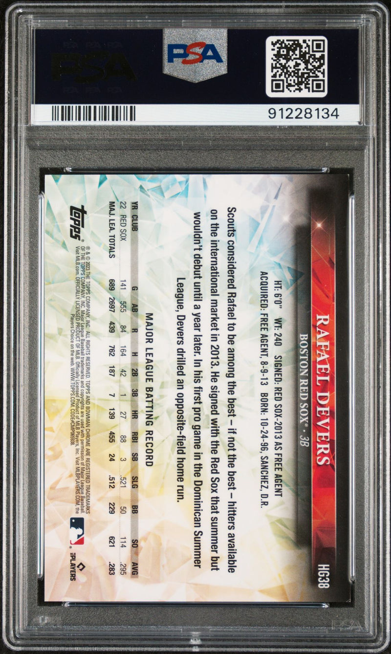 Rafael Devers 2023 Topps Chrome Hidden Gems SSP PSA 8