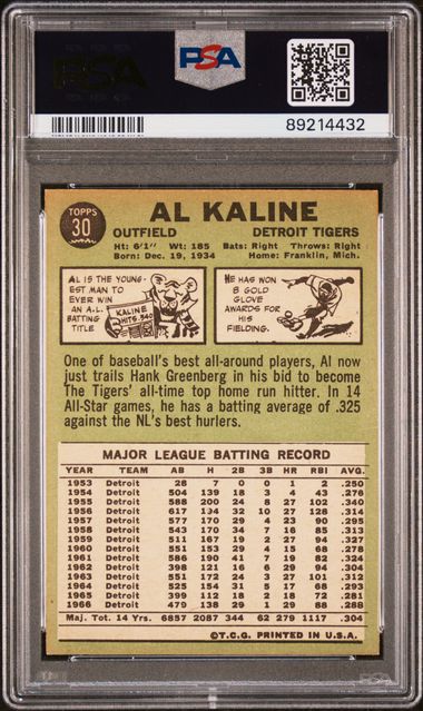 Al Kaline 1967 Topps #30 PSA 4