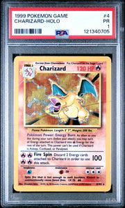 Charizard Pokemon Base Set Holo #4/102 PSA 1