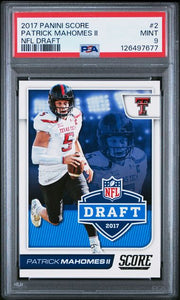 Patrick Mahomes II 2017 Panini Score NFL Draft PSA 9