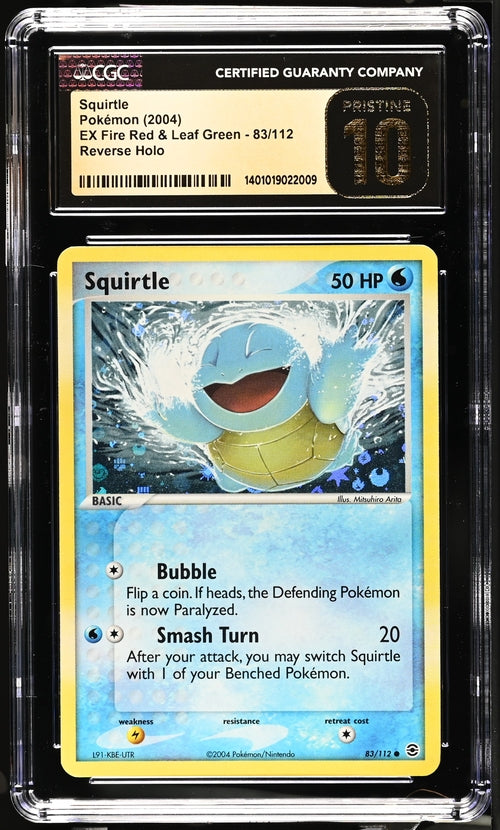 Squirtle 2004 Pokemon EX Fire Red & Leaf Green reverse holo #83/112 CGC 10 Pristine