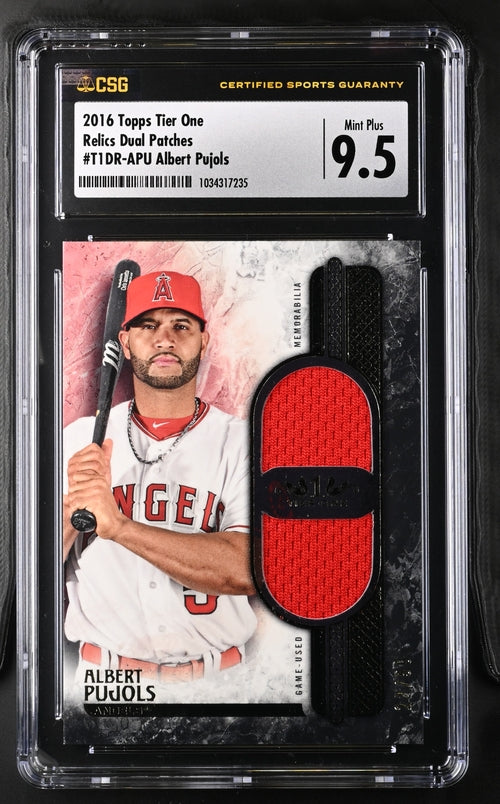 Albert Pujols 2016 Topps Tier One Relics Dual Patches 
