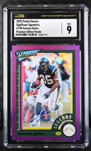 Antonio Gates 2022 Panini Classics Significant Signatures Premium Edition Purple #'d 7/20 CSG 9