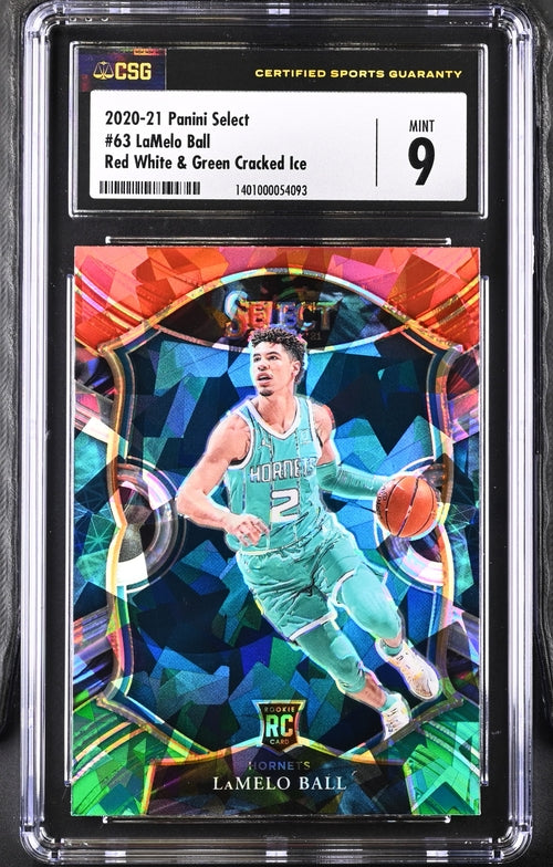 LaMelo Ball 2020-21 Panini Select Red White & Green Cracked Ice