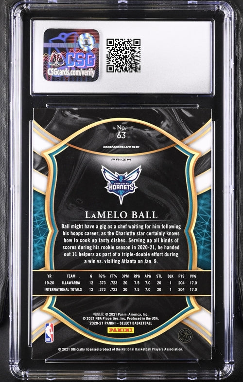 LaMelo Ball 2020-21 Panini Select Red White & Green Cracked Ice