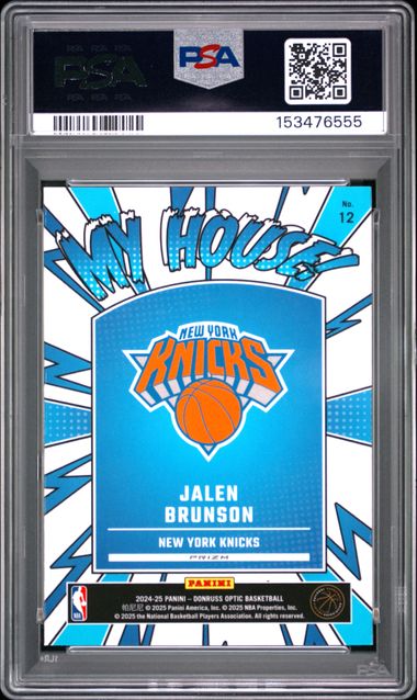 Jalen Brunson 2024 Optic My House Purple PSA 10