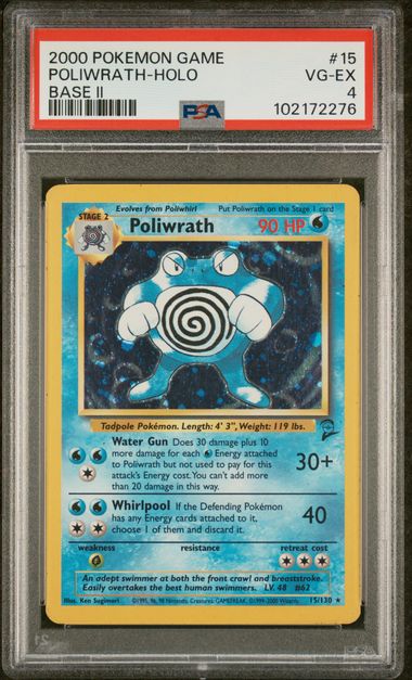 Poliwrath 2000 Pokémon Base Set 2 Unlimited Holo 