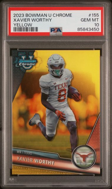 Xavier Worthy 2023 Bowman Chrome Yellow ref. 