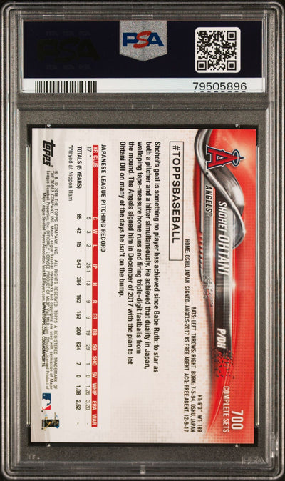 Shohei Ohtani 2018 Topps Complete Sets #700 PSA 9 Rookie Card