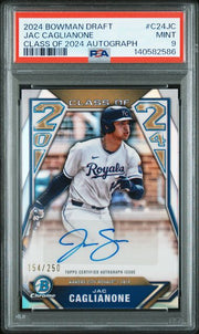 Jac Caglianone 2024 Bowman Draft Class of 2024 Autograph #'d 154/250 PSA 9