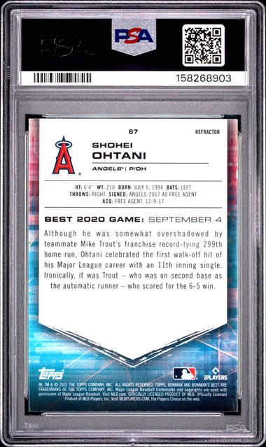 Shohei Ohtani 2021 Bowman's Best Refractor PSA 10