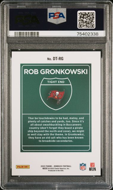 Rob Gronkowski 2022 Panini Donruss Downtown PSA 9