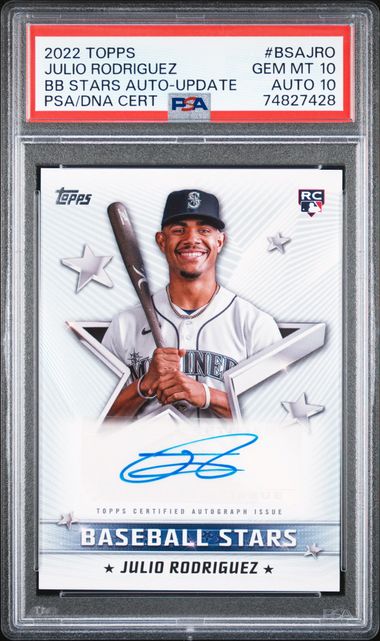 Julio Rodriguez 2022 Topps Update Baseball Stars Rookie Autograph PSA 10