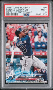 Ronald Acuna Jr. 2018 Topps Holiday Metallic Snowflake PSA 9