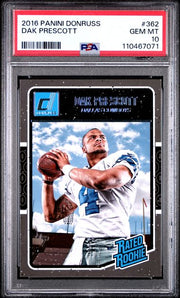 Dak Prescott 2016 Panini Donruss Rated Rookie PSA 10