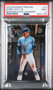 Bobby Witt Jr. 2022 Bowman Transcendent Collection Bowman Icons /50 Standing PSA 9