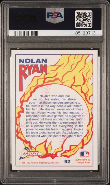Nolan Ryan 1991 Pacific Nolan Ryan #92 PSA 9