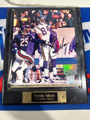 Randy Moss 8x10 signed photo (Authentic Sports COA) framed display/plaque