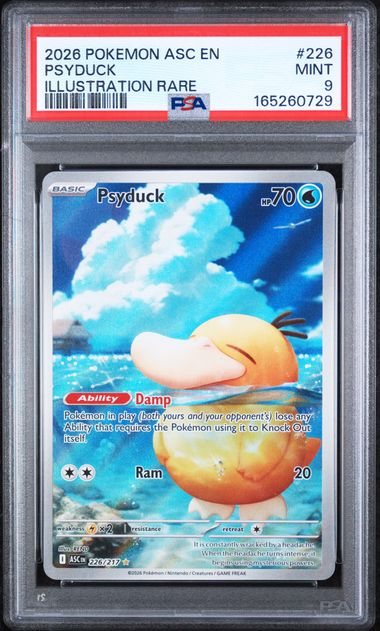 Psyduck Pokemon Ascended Heroes Illustration rare #226/217 PSA 9