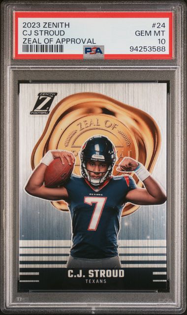 CJ Stroud 2023 Panini Zenith Zeal of Approval PSA 10