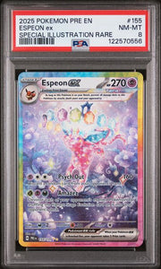 Espeon ex Pokémon Prismatic Evolutions Special Illustration Rare #155/131 PSA 8