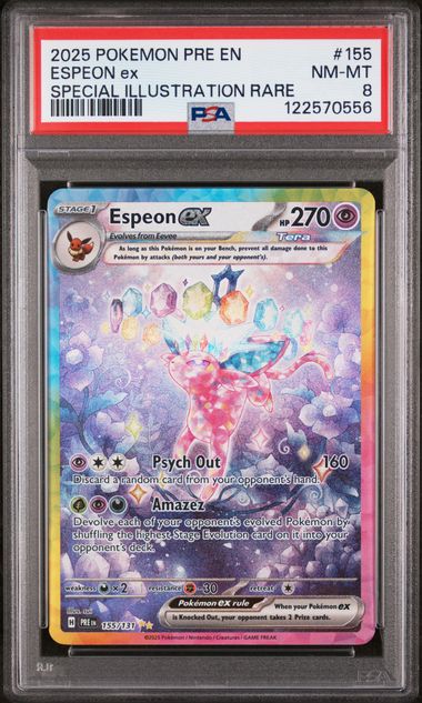 Espeon ex Pokémon Prismatic Evolutions Special Illustration Rare #155/131 PSA 8