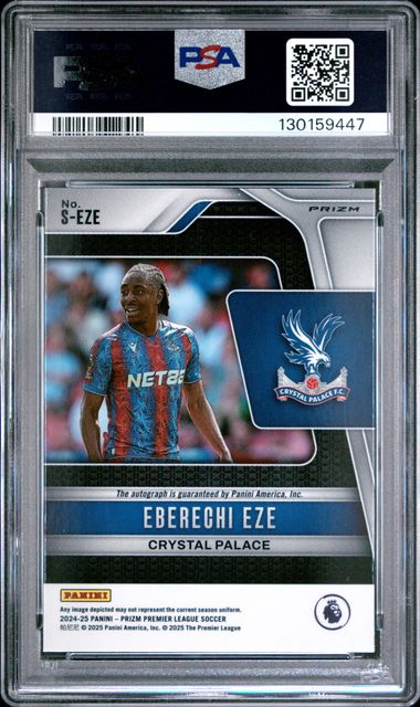 Eberechi Eze 2024-25 Panini Prizm Premier League Signature Green Pulsar PSA 10