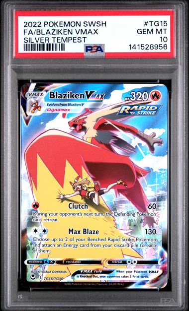 Blaziken Vmax Pokémon Silver Tempest Ultra Rare #TG15/TG30 PSA 10