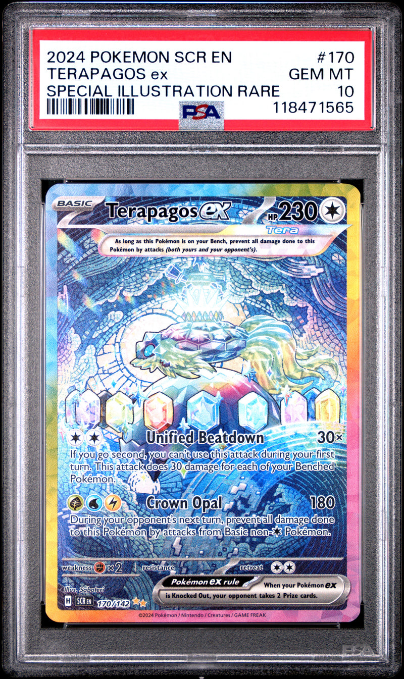 2024 Pokemon Scr EN-Stellar Crown Terapagos EX Special Illustration Rare 170 PSA 10