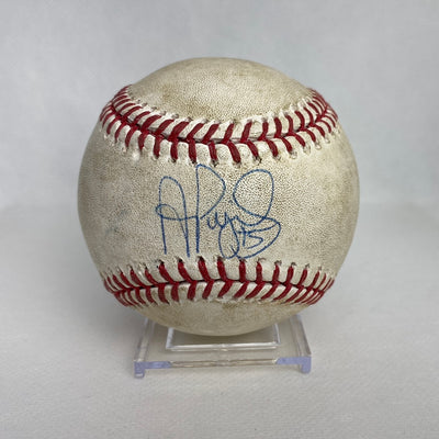 Albert Pujols Autographed MLB Game Used Single Career Hit 2858 & Kole Calhoun Single Career Hit 547 05/08/17