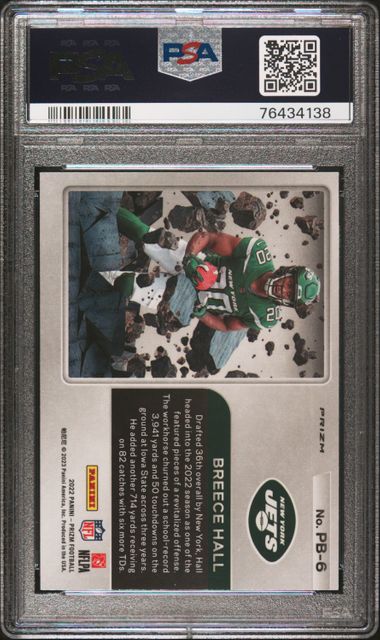 Breece Hall 2022 Panini Prizm Break Silver Prizm PSA 10