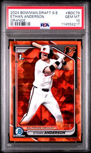 Ethan Anderson 2024 1st Bowman Draft Sapphire orange #'d 15/25 PSA 10