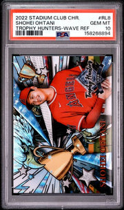 Shohei Ohtani 2022 Stadium Club Chrome Trophy Hunters Wave Refractor PSA 10