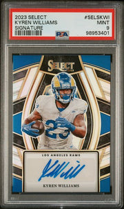 Kyren Williams 2023 Panini Select Signature Silver Prizm PSA 9
