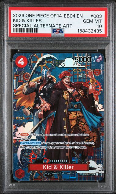 Kid & Killer One Piece Azure Sea's Seven Special Alternate Art #EB01-003 PSA 10