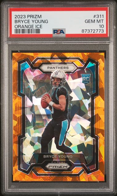 Bryce Young 2023 Panini Prizm orange ice prizm rookie card PSA 10