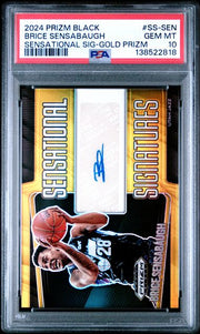 Brice Sensabaugh 2024 Panini Prizm Black Sensational Signatures Gold Prizm #'d 10/10 PSA 10