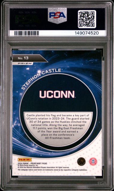Stephon Castle 2024 Panini Prizm Draft Picks Student Orientation Ice PSA 10