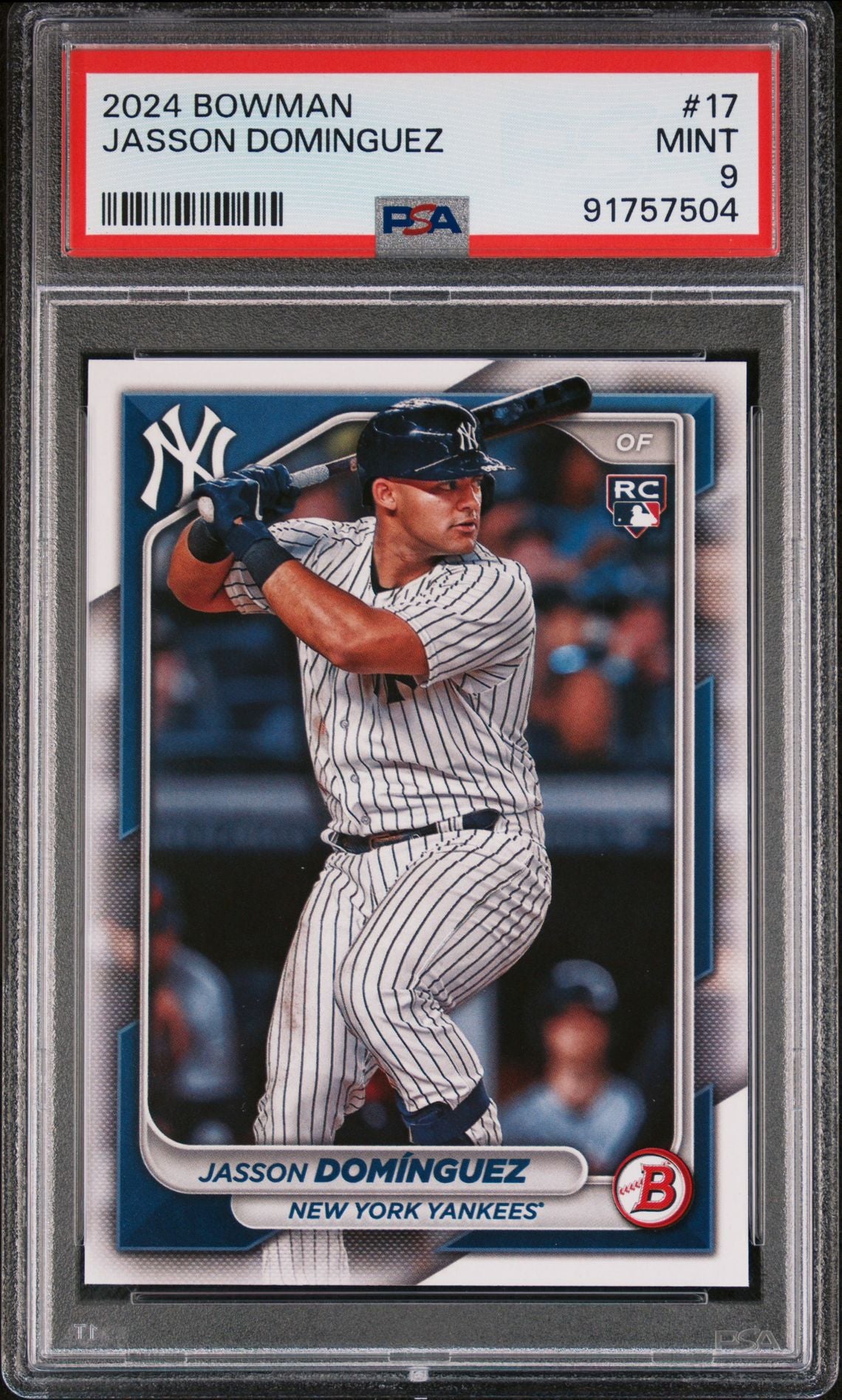 Jasson Dominguez 2024 Bowman #17 Rookie Card PSA 9