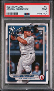 Jasson Dominguez 2024 Bowman #17 Rookie Card PSA 9