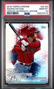Shohei Ohtani 2018 Topps Chrome Update International Affair RC PSA 10