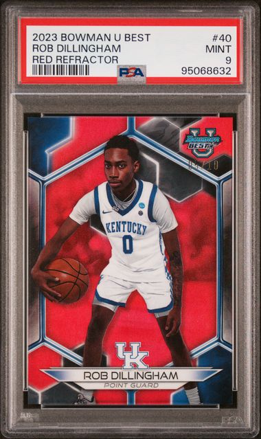 Rob Dillingham 2023 Bowman's Best Red Refractor #'d 05/10 PSA 9