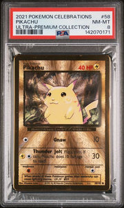Pikachu Pokemon 25th Celebrations UPC Metal Promo 58/102 PSA 8