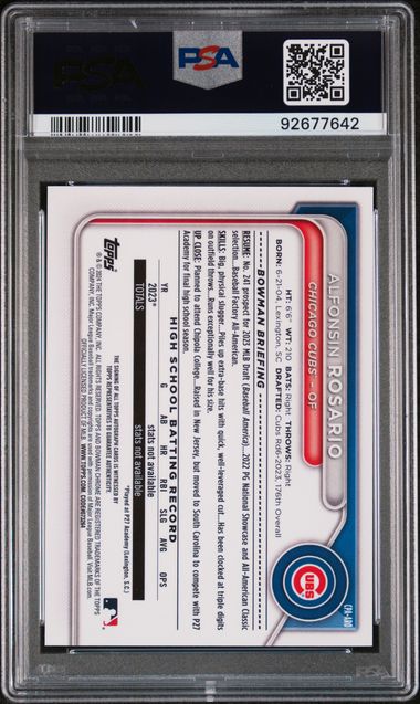 Alfonsin Rosario 2024 1st Bowman Chrome autograph PSA 10