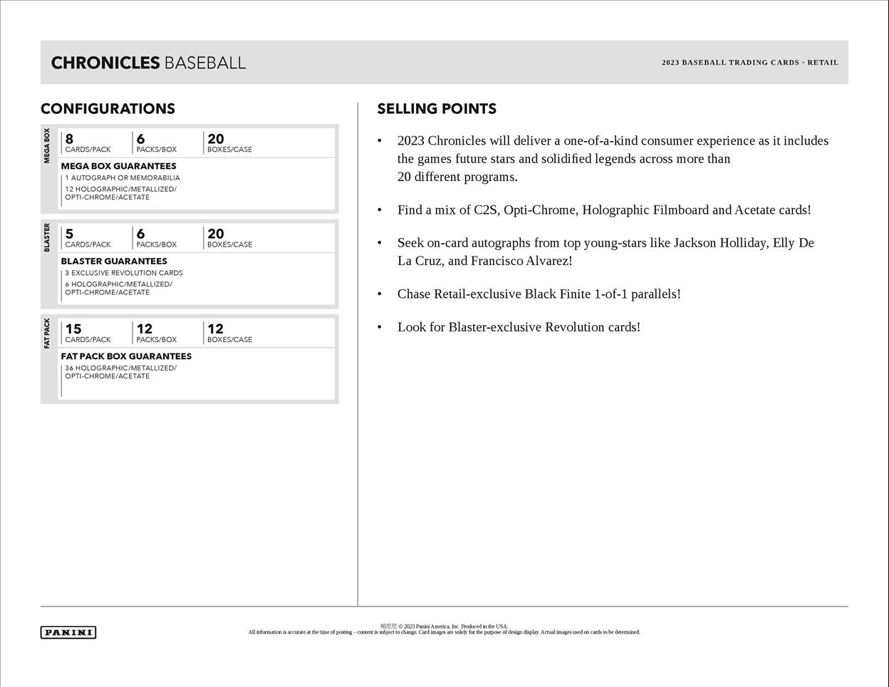 2023 Panini Chronicles Baseball Mega Box
