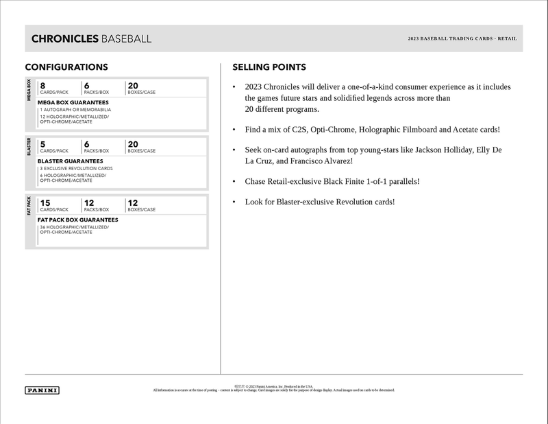2023 Panini Chronicles Baseball Mega Box