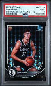 Ben Saraf 2025 Bowman Chrome Black Geometric Rookie #'d 04/10 PSA 9
