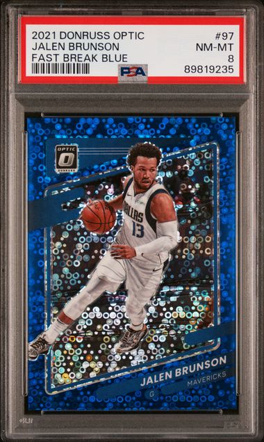 Jalen Brunson 2021 Panini Donruss Optic Fast Break Blue 